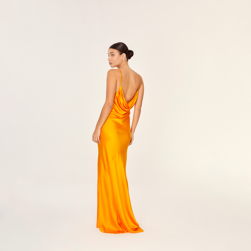 SLIP MAXI DRESS SILK ELASTANE PAPAYA 273