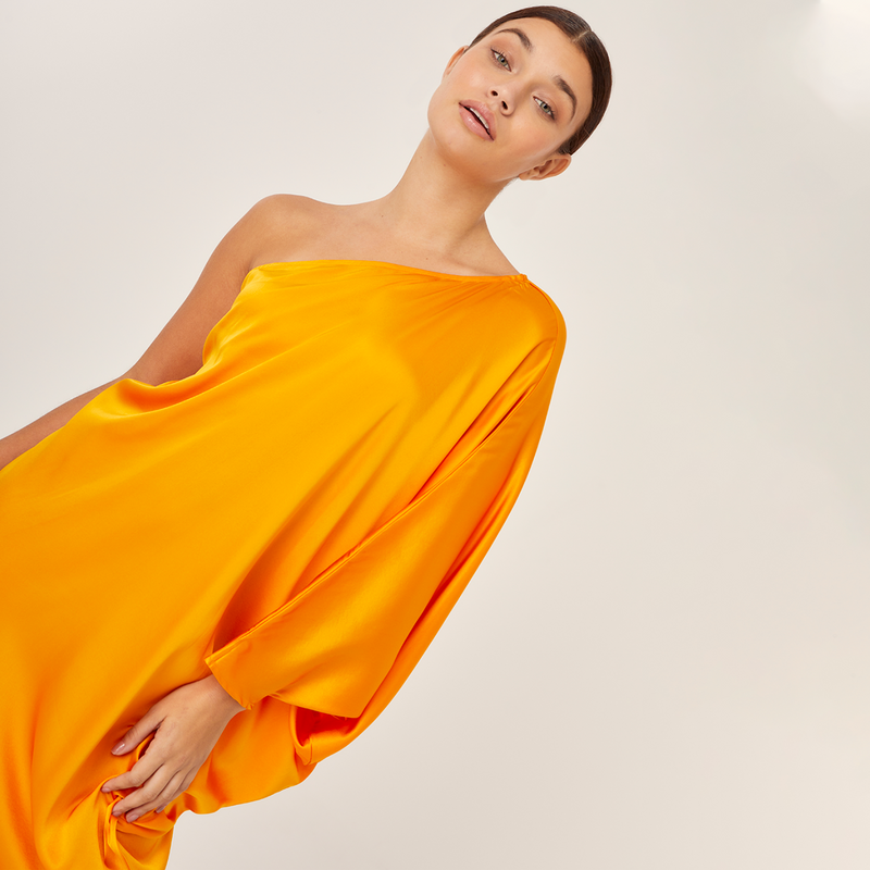 LONG TUNIC SILK ELASTANE PAPAYA 399