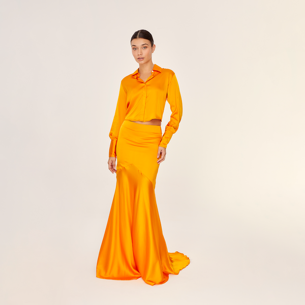 SHIRT SILK ELASTANE PAPAYA 447