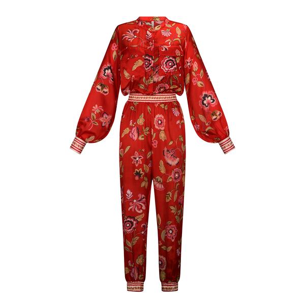 JUMPSUIT COTTON SILK POMEGRANATE 312
