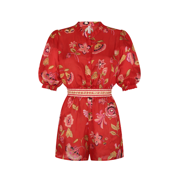 SHORT JUMPSUIT COTTON SILK POMEGRANATE 313