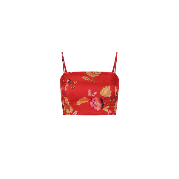 BUSTIER TOP COTTON SILK POMEGRANATE 438