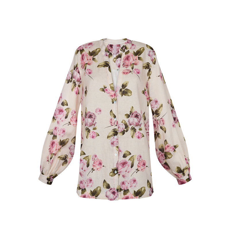 SHIRT 100% LINEN ROSE 446