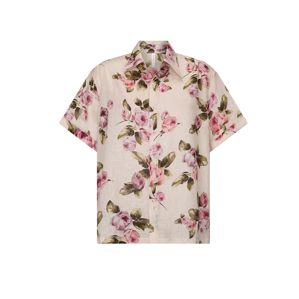 MENS SHIRT 100% LINEN ROSE 551