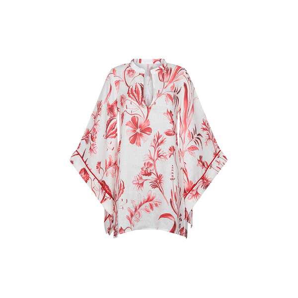 MINI DRESS 100% LINEN ROUGE 213A