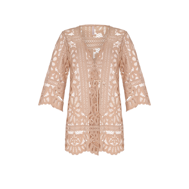 OPEN DRESS COTTON PA SAND 288