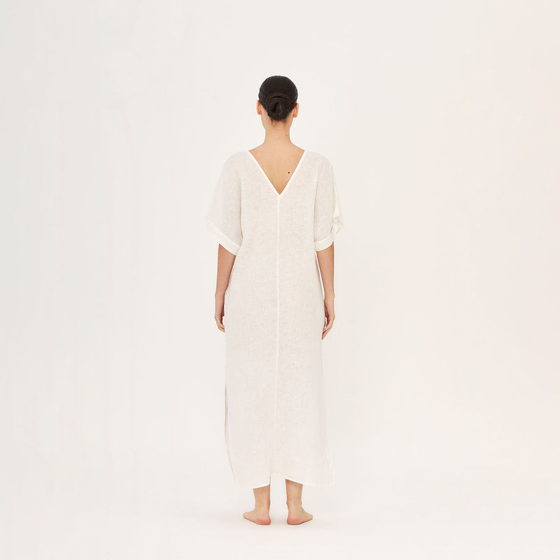 LONG TUNIC 100% LINEN BLANC 390