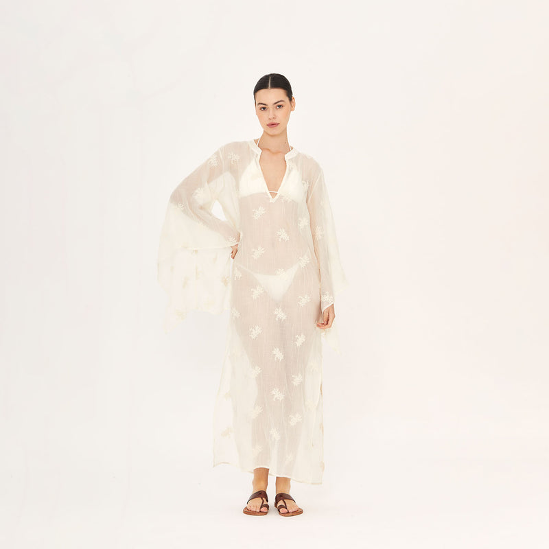 LONG KAFTAN COTTON VISCOSE LA PERLE 351