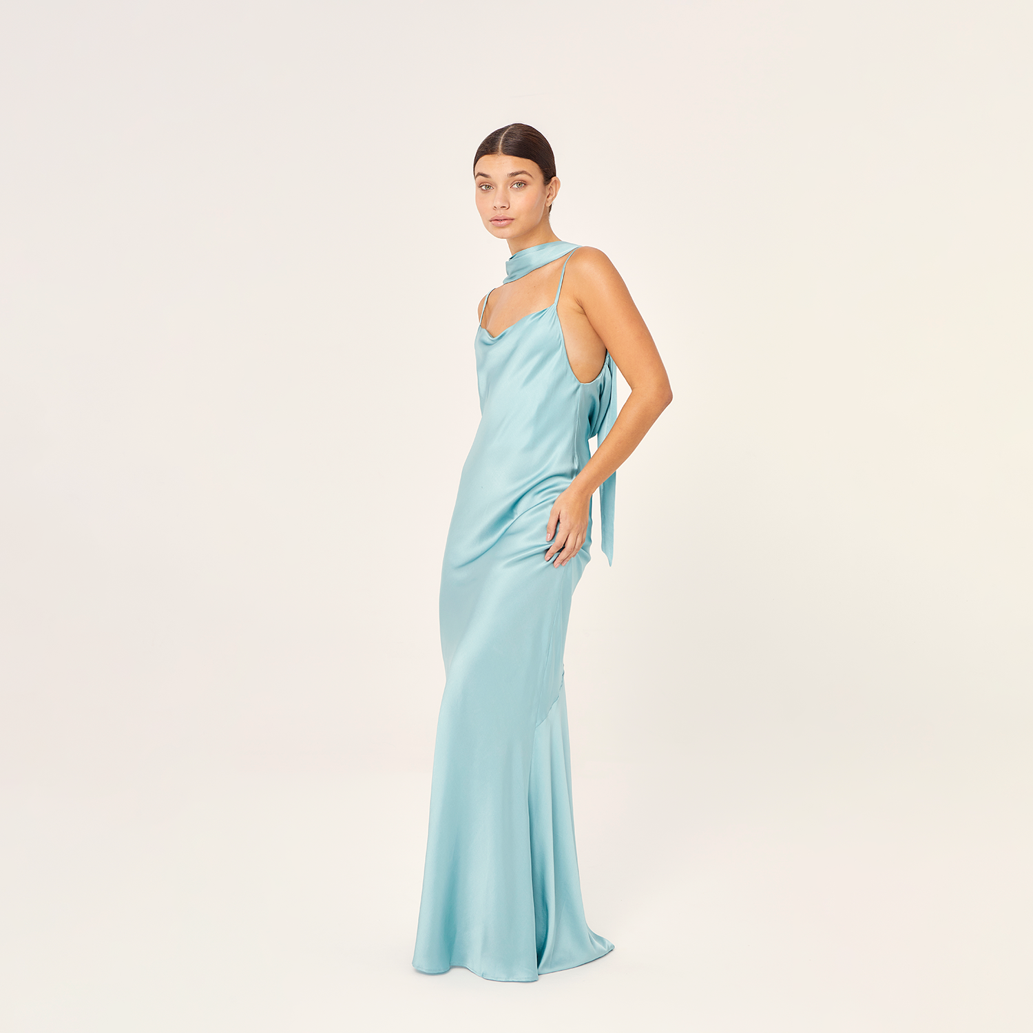 Slip Maxi Dress Turquoise