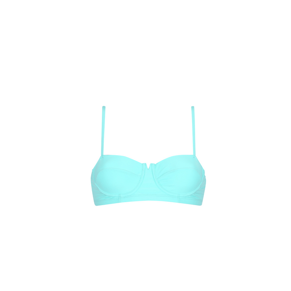 SHORT BUSTIER TOP TURQUOISE 80