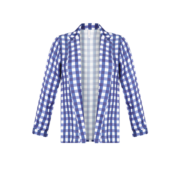 BLAZER 100% VISCOSE VICHY BLU 440