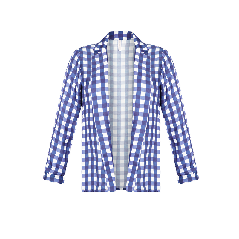 BLAZER 100% VISCOSE VICHY BLU 440