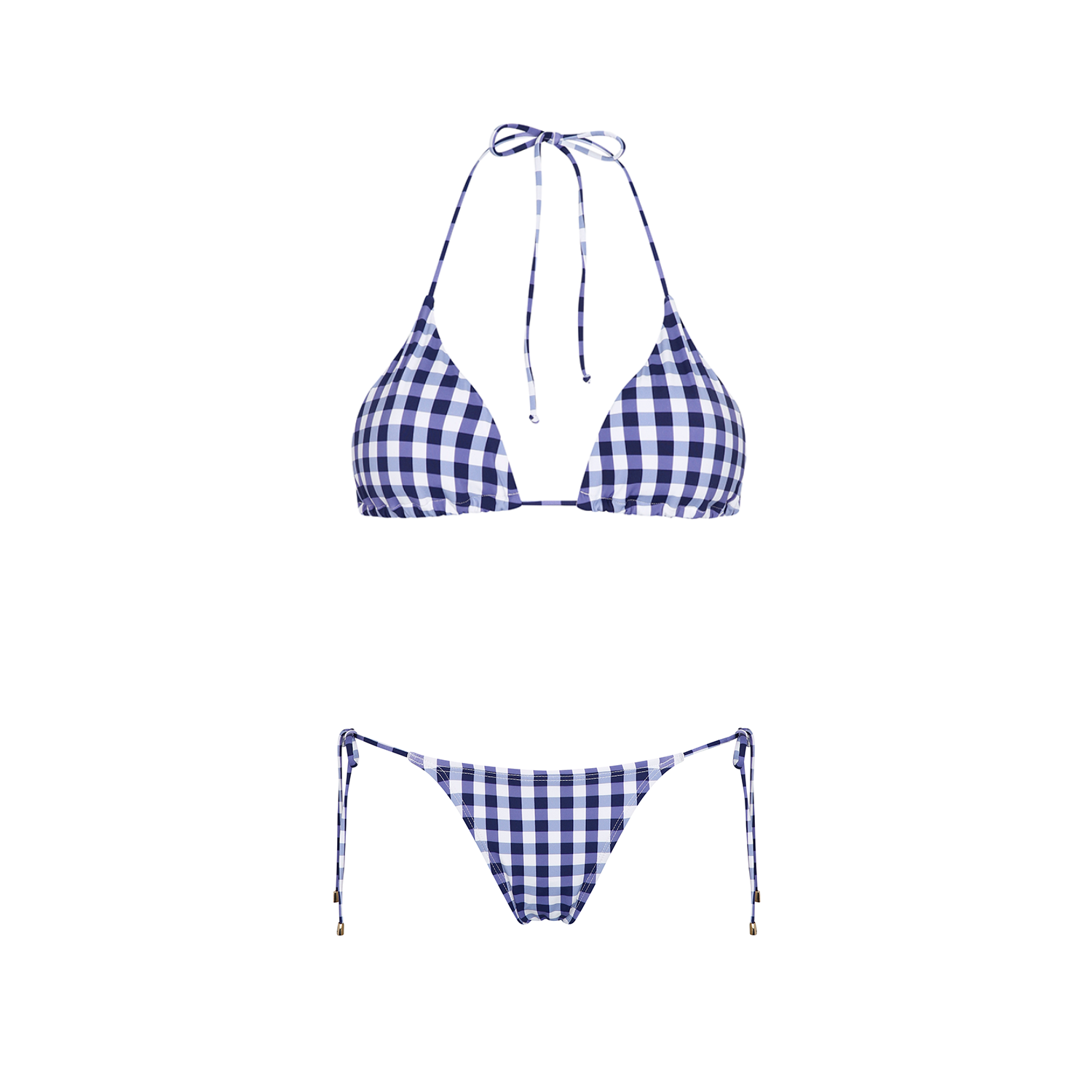 Side Tie Classic Bottom Vichy Blu