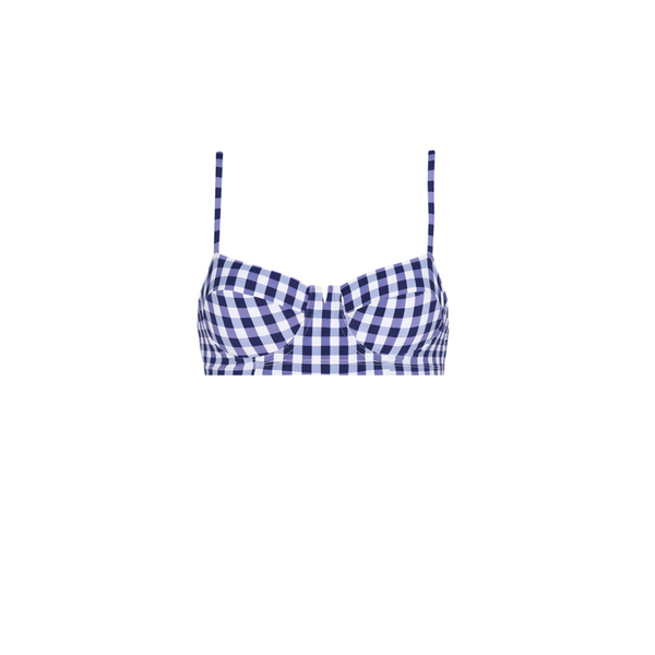 SHORT BUSTIER TOP VICHY BLU 80