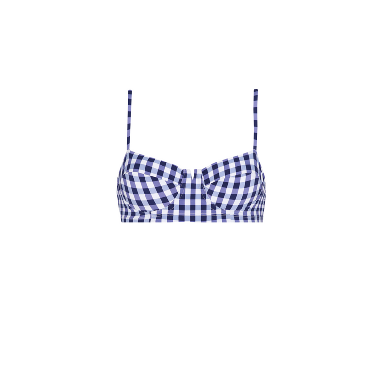 SHORT BUSTIER TOP VICHY BLU 80