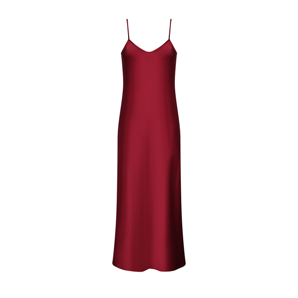 MIDI SLIP DRESS VIN ROUGE 297