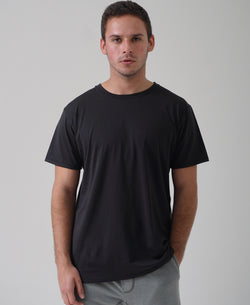 Camiseta manga corta hombre 100% Algodón Pima 30/1 Negro