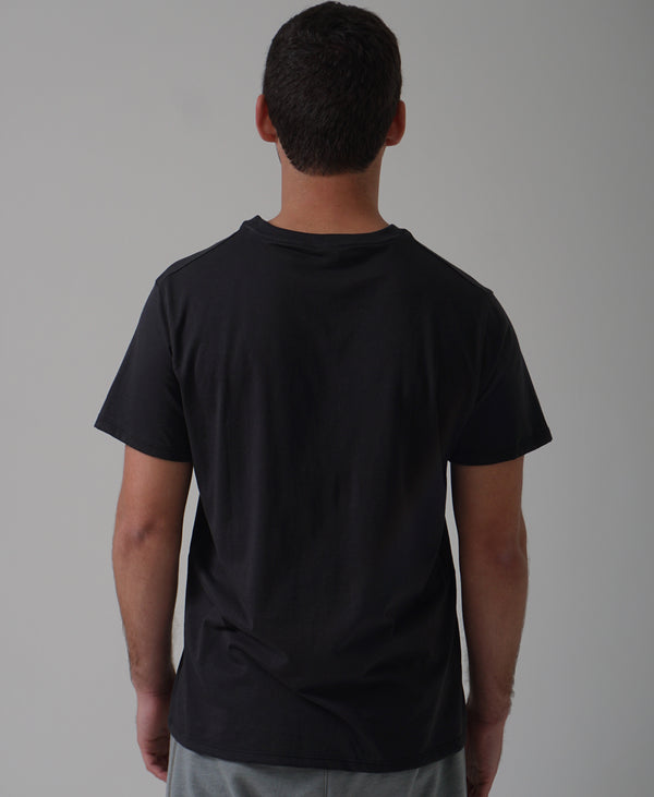 Camiseta cuello V hombre 100% Algodón Pima 30/1 Negro